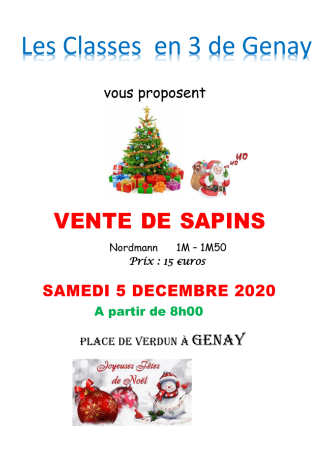 AFFICHE VENTE DE SAPINS