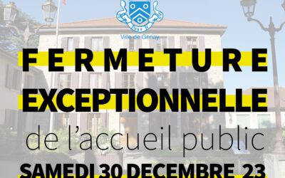 Fermeture exceptionnelle / Samedi 30 décembre.