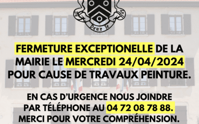 Fermeture exceptionnelle / Mercredi 24 Avril 2024