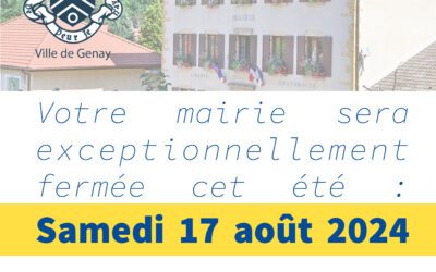 Fermeture estivale de l’Accueil public